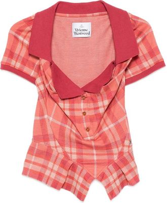 Vivienne Westwood Tartan-print Peplum Polo Top