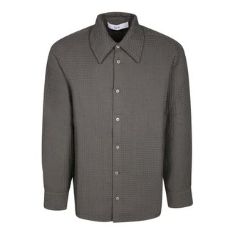 S&eacute;fr Casual Shirts, male, Green, Size: M Classic Waffle Fabric Shirt