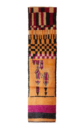 AFK Living Alfombra bereber marroqu&iacute; de pura lana 74 x 296 cm