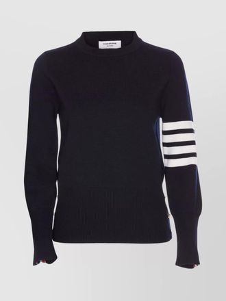 Thom Browne buttoned crewneck knitwear with ribbed hem