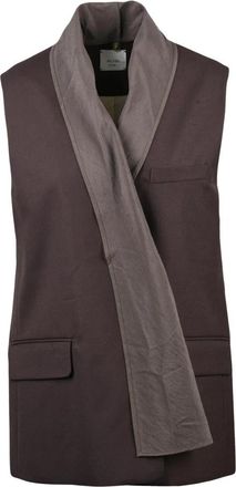 Alysi Vest - Dames - Gillet - Bruin - S - Wol - Kostuums