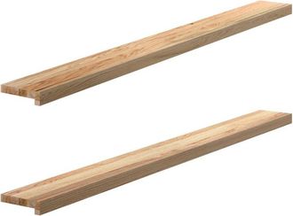 vidaXL Alféizares de ventana 2 uds madera maciza roble sin tratar vidaXL