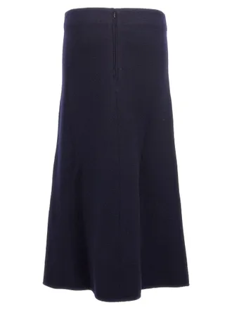 Jil Sander Long Wool Skirt - Navy