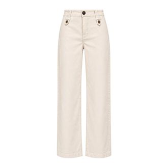 Liu Jo Pantaloni a zampa cropped - - Trousers - Donna - Beige - W27