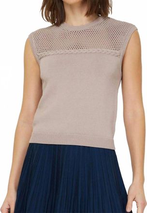 Current Air Womens Stitched Sleeveless Sweater In Mocha