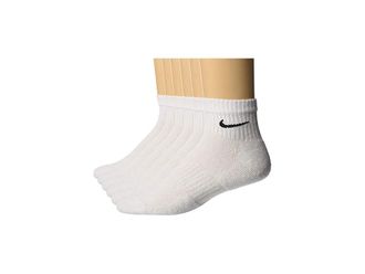 Nike Everyday Cushion Ankle Training Socks 6-Pair Pack Mens Crew Cut Socks Shoes White/Black : SM (US 4-6 Big Kid Shoe Size - Womens Shoe 4-6)