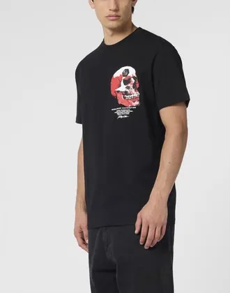 Philipp Plein Roundneck T-Shirt Puffy Red Skull Skull Men in Black at Nordstrom, Size Xxx-Large