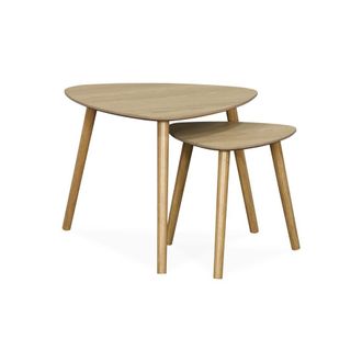 Sweeek Mesas nido escandinavas (x2) en mdf natural