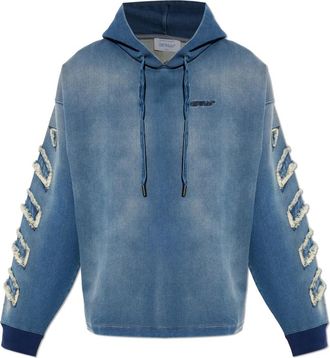 Off-white The Hoodie - Heren - Hoodies - Blauw - M - Denim - Hoodies & sweatvesten