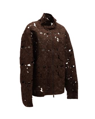 Valentino Garavani Womens Brown Floral Lace Jacket Clothing