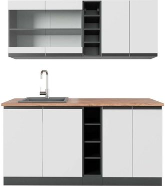 Vicco Cocina Vers&aacute;til R-line, Blanco/antracita, 160 Cm, Et Roble