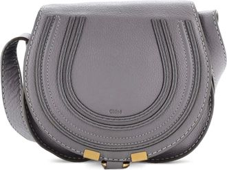 Chlo&eacute; Marcie Leather Mini crossbody bag - Grijs