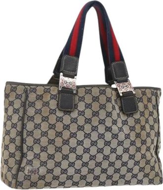 Gucci Pre-owned Handbags, female, Blue, Size: ONE SIZE Pre-owned Vintage Tote Bag