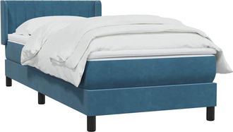 vidaXL Vidaxl - Cama Box Spring Con Colch&oacute;n Terciopelo Azul Oscuro 80x220 Cm