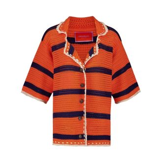 La DoubleJ Truien & Vesten, Dames, Veelkleurig, M, Katoen, SaltnVinegar Crochet Jacket