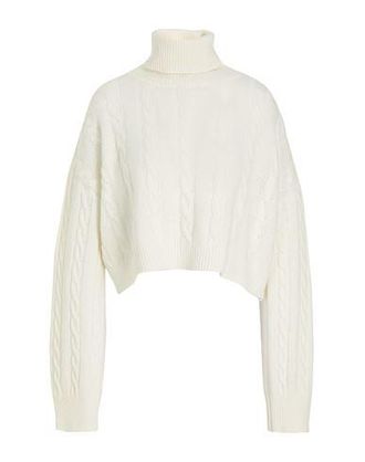 8 by YOOX CABLE KNIT CROPPED ROLL-NECK