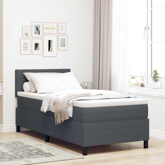 vidaXL Vidaxl - Cama Tipo Box Spring Gris Oscuro Y Blanco 203 X 100 X 88 Cm