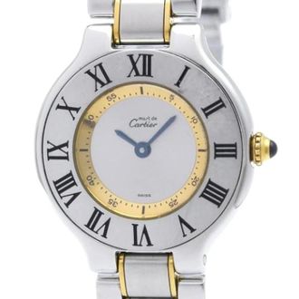 Cartier Pre-owned Must 21 W10075R6 Polshorloge - Dames - Vintage Horloges - Wit - ONE Size - Vintage