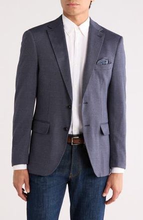 Lucky Brand Slim Fit Glen Plaid Knit Sport Coat in Navy at Nordstrom Rack, Size 38 Regular