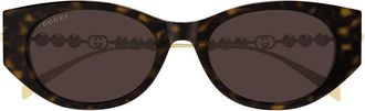 Gucci Sunglasses, unisex, Brown, Size: 54 MM Cat-eye Sunglasses