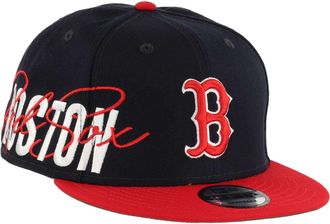 New Era Boston Red Sox Sidefont Navy/Red 9Fifty Snapback Cap - One-Size