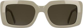 Kendra Scott Dira 55mm Rectangular Sunglasses in Cream at Nordstrom