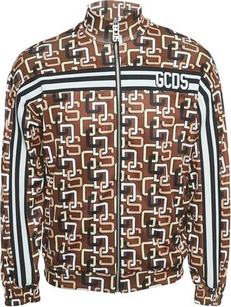 GCDS Giacca con stampa monogramma - Marrone