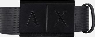 A|X Armani Exchange Mens Matte Black Buckle Leather Belt