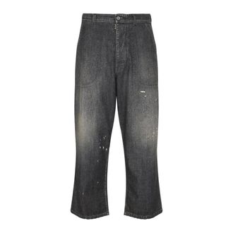 Maison Margiela Gedistilleerde Relaxed Fit Denim Jeans - Heren - Jeans - Zwart - Maat: W31 Leer