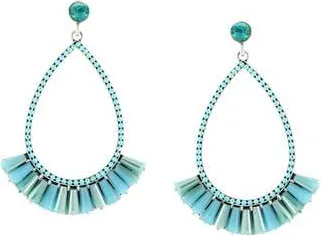 Olivia Welles Gia Beaded Drop Earrings in Silver /Blue at Nordstrom Rack