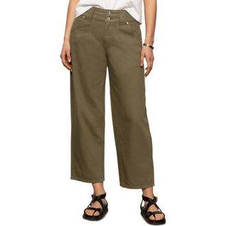Sanctuary Side Car High Waist Ankle Barrel Jeans in Burnt Oliv at Nordstrom, Size 27