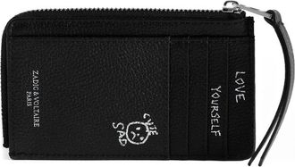 Zadig&Voltaire Graffiti-print Pebbled Cardholder