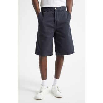 Palmes Coarse Cotton Twill Shorts in Black at Nordstrom, Size 32 Us