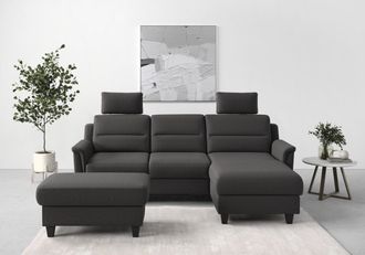 Sit&more Ecksofa »Farö L-Form« inklusive Federkern, wahlweise mit Bettfunktion und Bettkasten