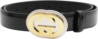 Gucci Pre-owned Leather Belt - Heren - Vintage Accessoires - Zwart - ONE Size - Leer - Vintage