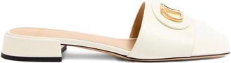 Valentino Schoenen, Dames, Beige, 38 1/2 EU, Leer, VLogo Signature Slide Sandalen