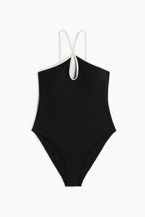 H&M Badeanzug mit Cut-outs und wattierten Cups - Schwarz