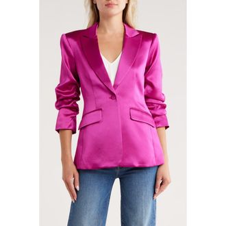 Cinq &agrave; Sept Cheyenne Satin Blazer in Plum Radish at Nordstrom Rack, Size 0