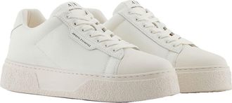 A|X Armani Exchange Mens Lion Chunky Sneaker, Off White/Deep Navy, 7 UK