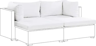 Beliani Federe Per Cuscini Esterno Color Bianco Panna Con Cerniera Per Set Noto
