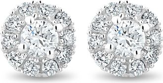The Diamond Store Halo Lab Diamond Earrings 0.50ct H/Si Set in 9K White Gold