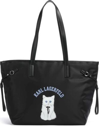 Karl Lagerfeld Ikon Choupette Tote - Dames - Tassen - Zwart - Maat: ONE Size Zijde