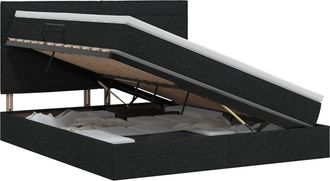 vidaXL Cama Con Almacenamiento Y Colch&oacute;n Negro 140 X 190 Cm Tela Vidaxl