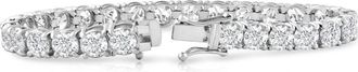 Pompeii3 Platinum 12.58Ct Lab Grown Diamond Tennis Bracelet 7 Double Lock Clasp