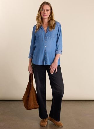 Isabella Oliver Maternity Wide Leg Jeans in Washed Black at Nordstrom, Size 10