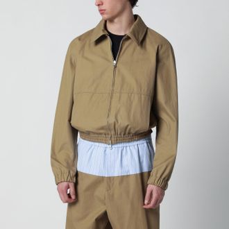 Dries Van Noten Beige cotton-blend zip-up jacket