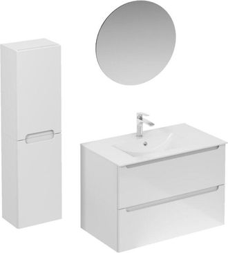 Puma Naturel - Conjunto De Ba&ntilde;o Con Lavabo Que Incluye Mezclador De Lavabo, Ca&ntilde;o Y Sif&oacute;n Stilla, Blanco Brillante (ksetstilla006)