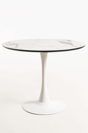 Regalos Miguel Mesas Comedor - Mesa Kolio 90 Cm M&aacute;rmol - Blanco