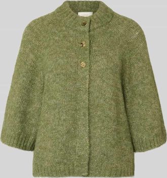 Neo Noir Neo Noir Strickjacke mit 1/2-Arm Modell Benutta Fluffy in Khaki, Gr&ouml;&szlig;e 34