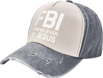 Generic Unisex Sandwich Cap FBI Firm Believer in Jesus Sun Hats Daily Baseball Cap for Boys Women Outdoor